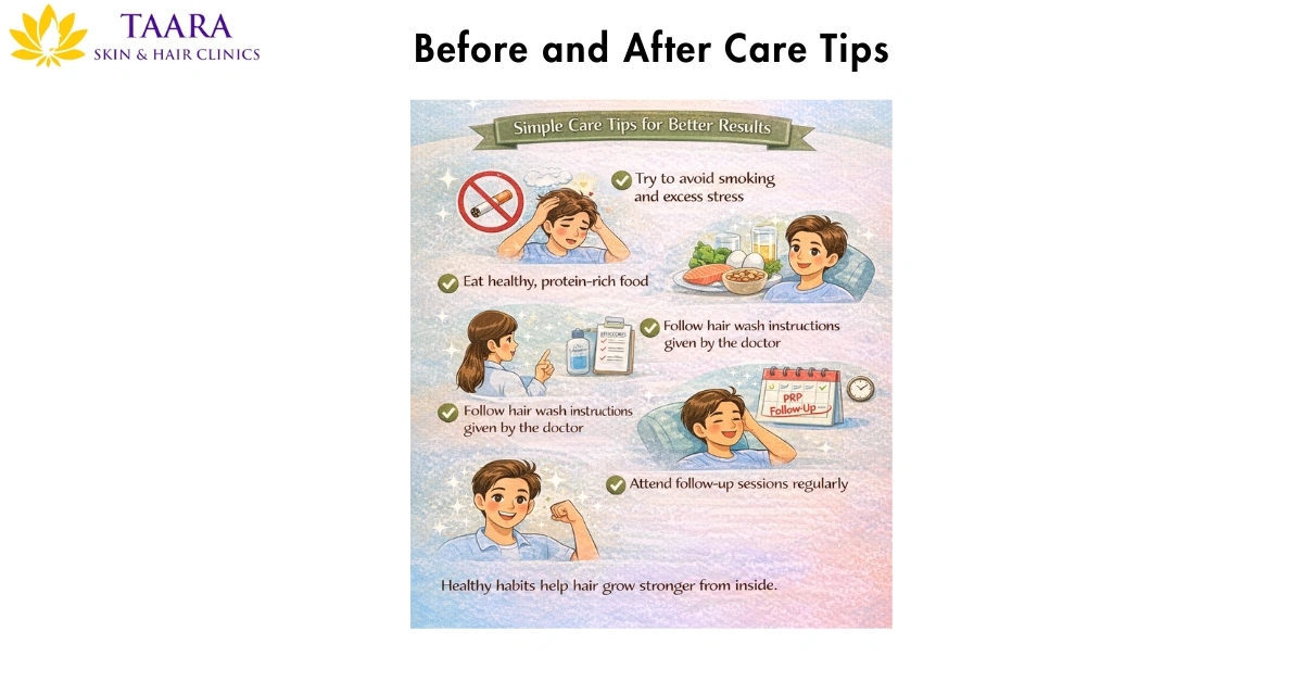 Before and After Care Tips-prp hair treatment in hyderabad 