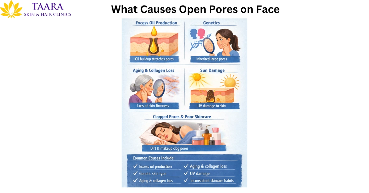 what causes open pores on face